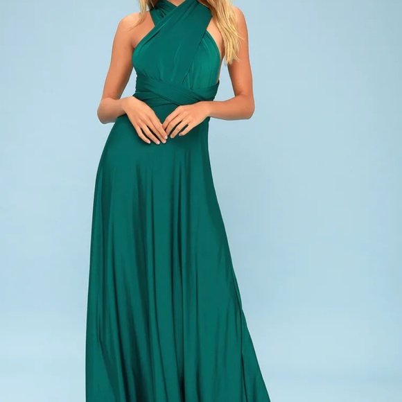 Always Stunning Convertible Emerald Green Maxi Dress - Picture 6 of 7